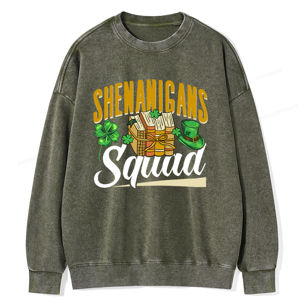 Pagewings Shenanigans Squad Unisex Washed Sweatshirt