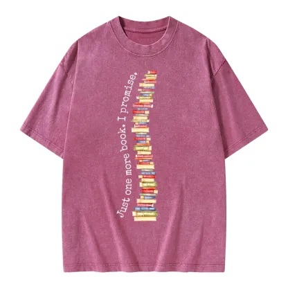 Pagewings Just One More Book I Promise Unisex Washed T-shirt
