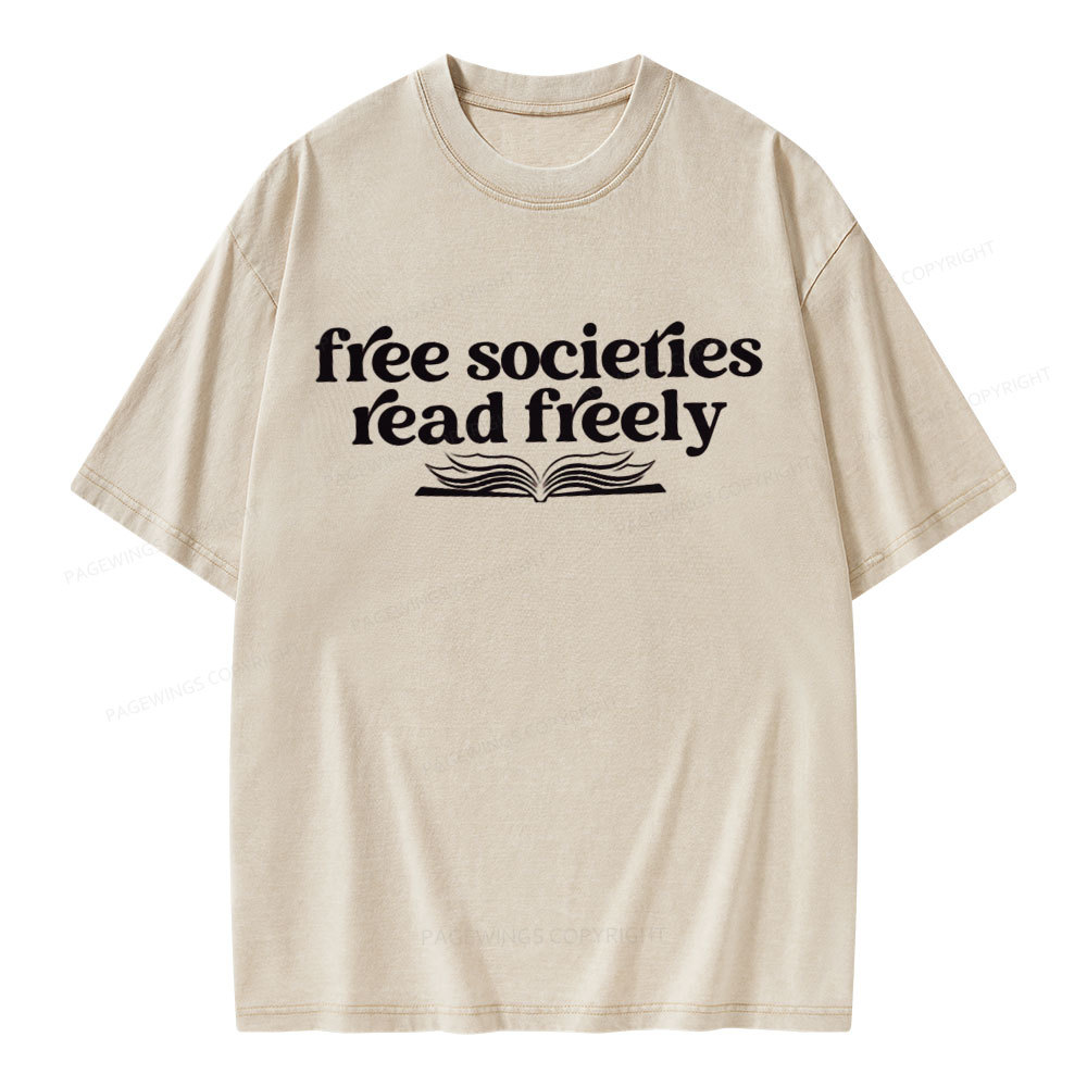 Pagewings Stop Book Banning Unisex Washed T-shirt