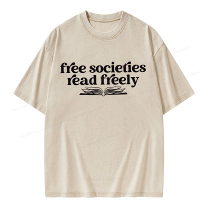 Pagewings Stop Book Banning Unisex Washed T-shirt