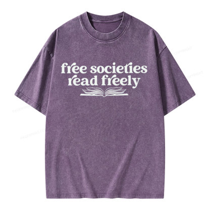 Pagewings Stop Book Banning Unisex Washed T-shirt