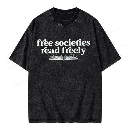 Pagewings Stop Book Banning Unisex Washed T-shirt