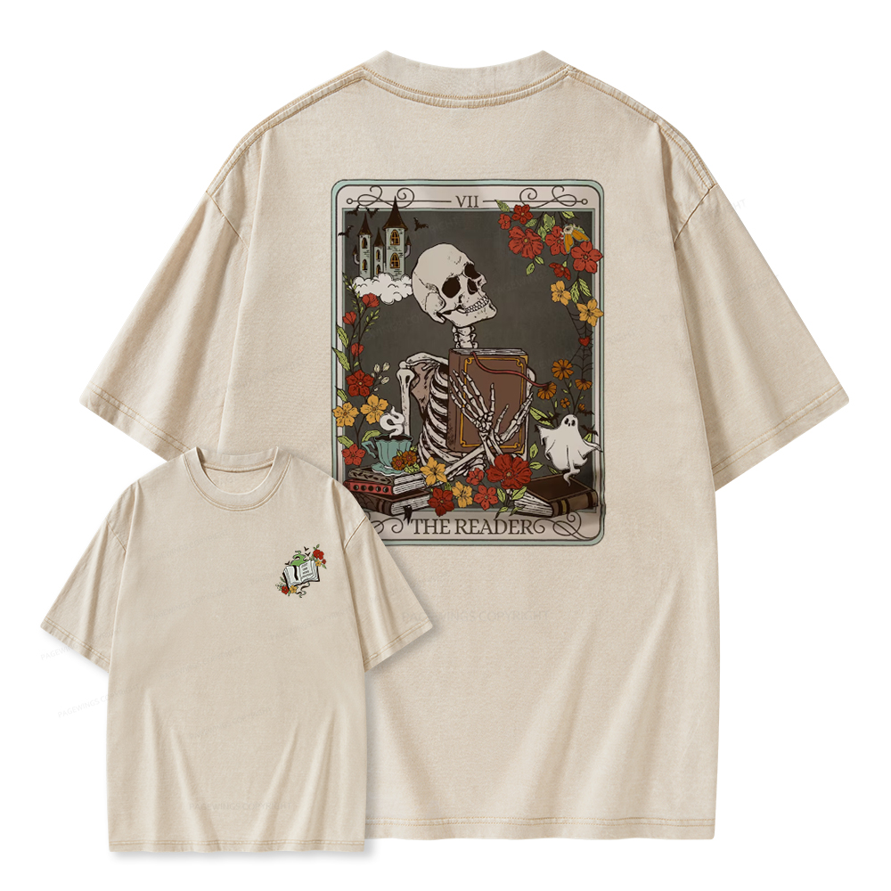 Pagewings Reader Hoodie, Teacher Gift Unisex Washed T-shirt