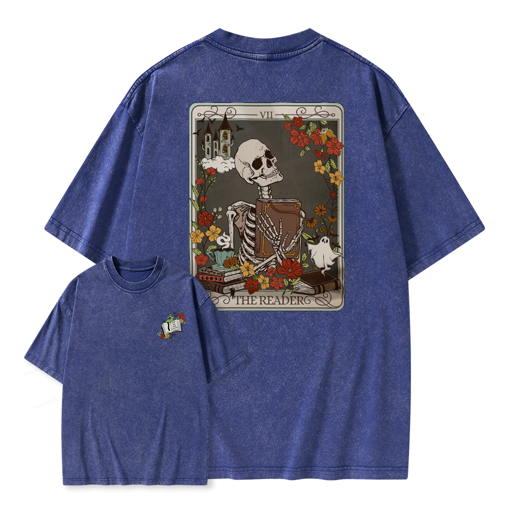 Pagewings Reader Hoodie, Teacher Gift Unisex Washed T-shirt