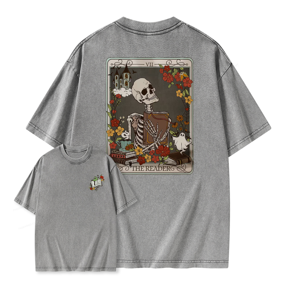 Pagewings Reader Hoodie, Teacher Gift Unisex Washed T-shirt