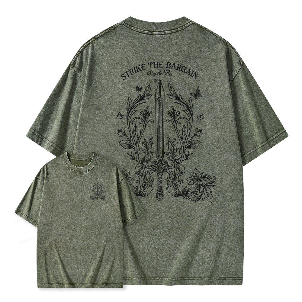Pagewings Throne of Glass Merch, TOG Shirt, Aelin Galathynius Unisex Washed T-shirt-Pagewings sale