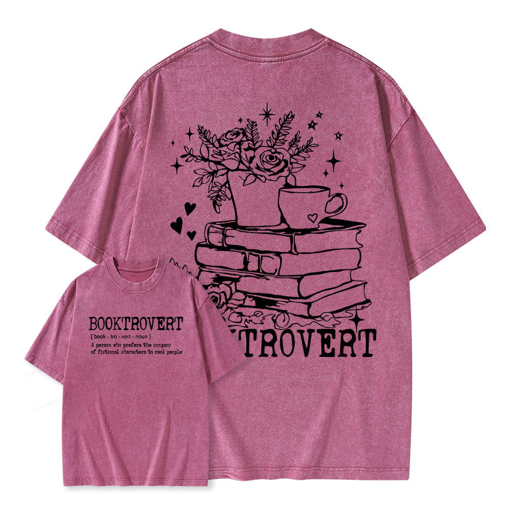 Pagewings Book Lover Gift Shirt, Teacher Crewneck, Reading Tee Unisex Washed T-shirt