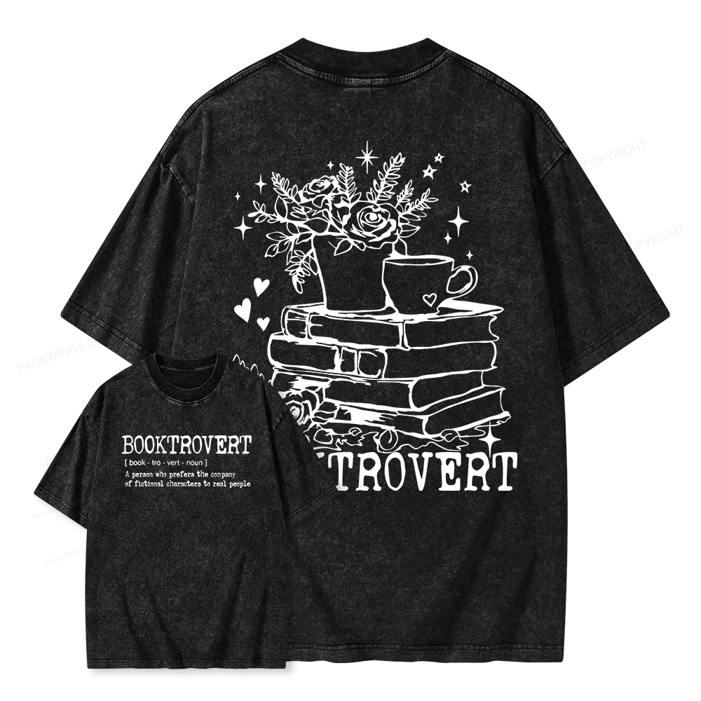 Pagewings Book Lover Gift Shirt, Teacher Crewneck, Reading Tee Unisex Washed T-shirt