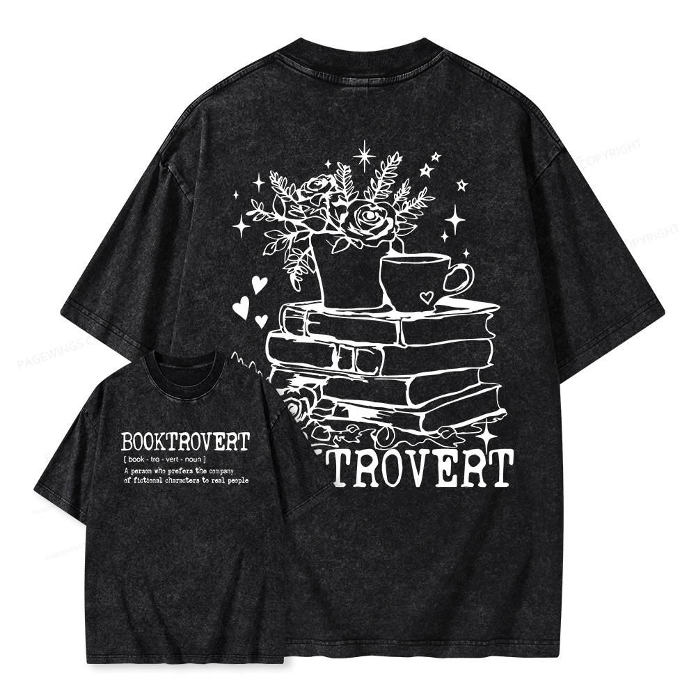 Pagewings Book Lover Gift Shirt, Teacher Crewneck, Reading Tee Unisex Washed T-shirt