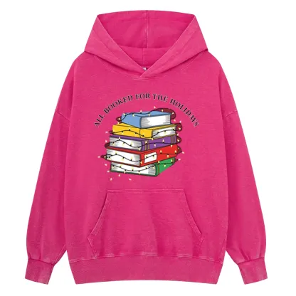 Pagewings Christmas All Booked For the Holidays Unisex Washed Hoodie