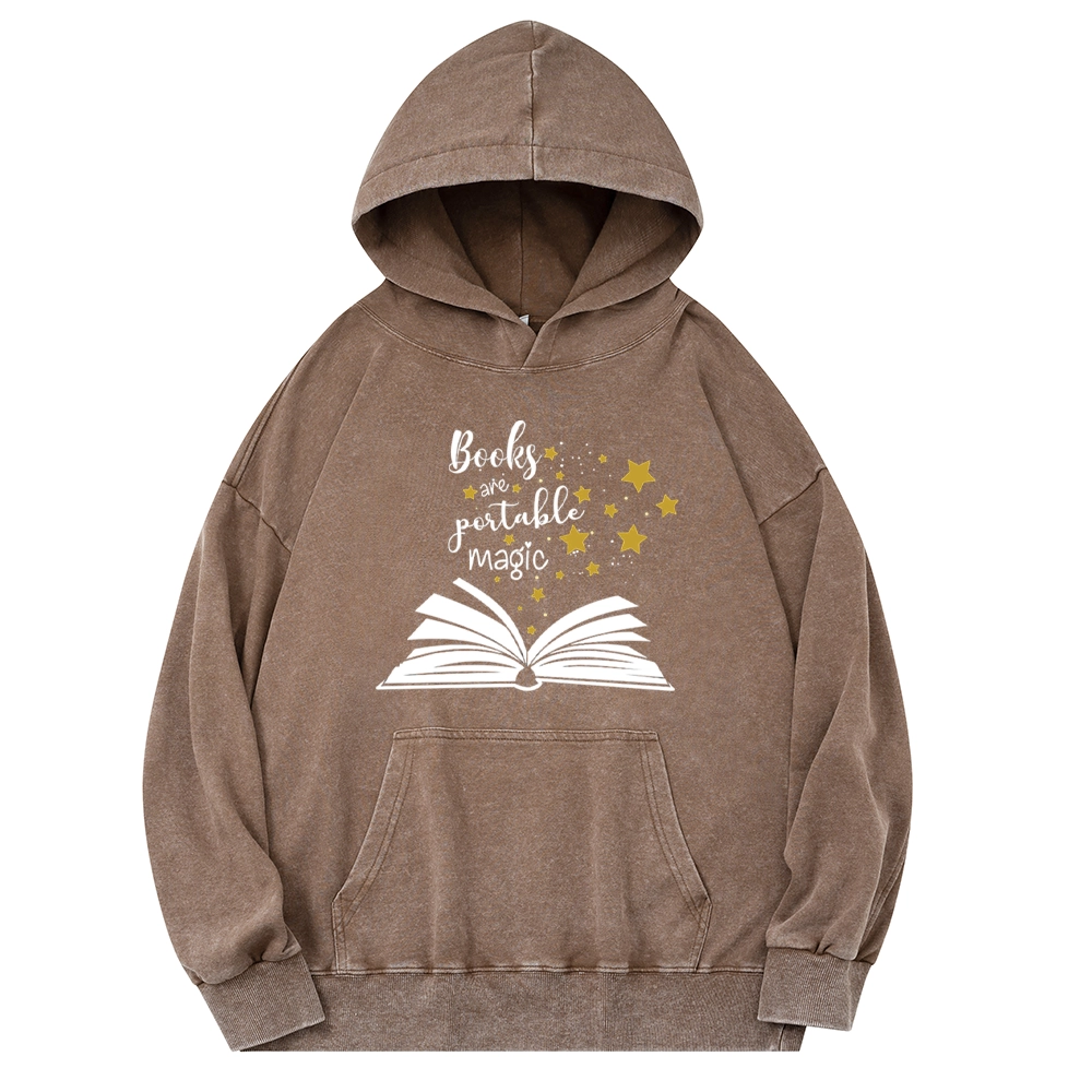 Pagewings Book Are Portable Magic Unisex Washed Hoodie