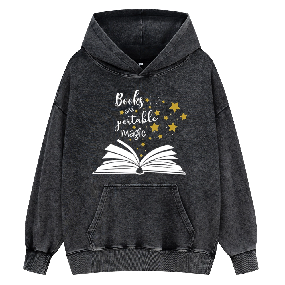 Pagewings Book Are Portable Magic Unisex Washed Hoodie