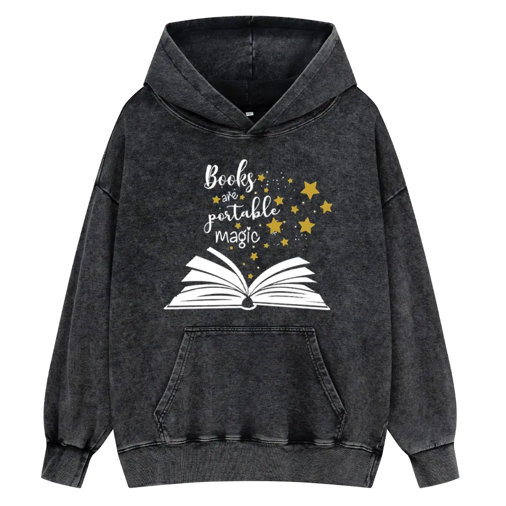 Pagewings Book Are Portable Magic Unisex Washed Hoodie