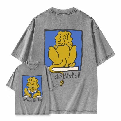 Pagewings Vintage New York Library Tee Unique Find Unisex Bookworm Perfect Gift Unisex Washed T-shirt