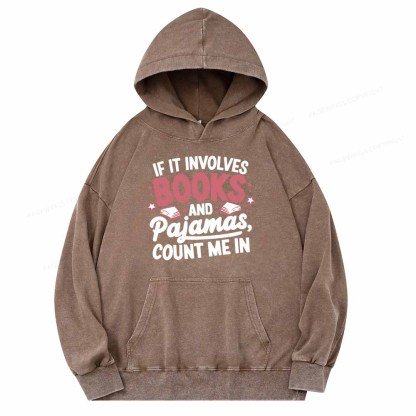 Pagewing Lover Funny Book Reading Unisex Washed Hoodie