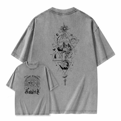 Pagewings Zodiac Academy Graphic Tee - Astrology Unisex Washed T-shirt