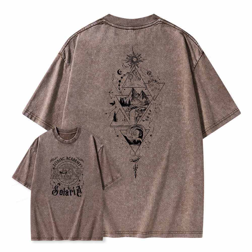 Pagewings Zodiac Academy Graphic Tee - Astrology Unisex Washed T-shirt