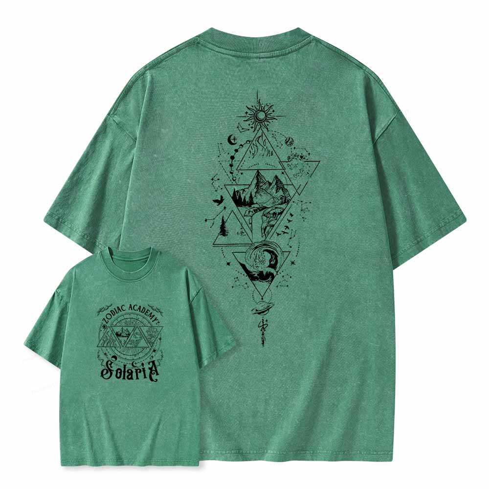Pagewings Zodiac Academy Graphic Tee - Astrology Unisex Washed T-shirt