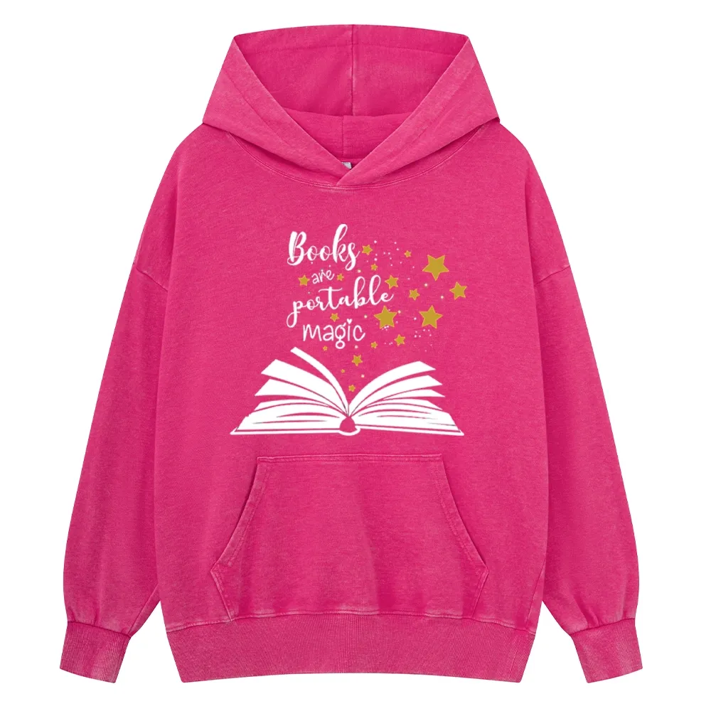 Pagewings Book Are Portable Magic Unisex Washed Hoodie