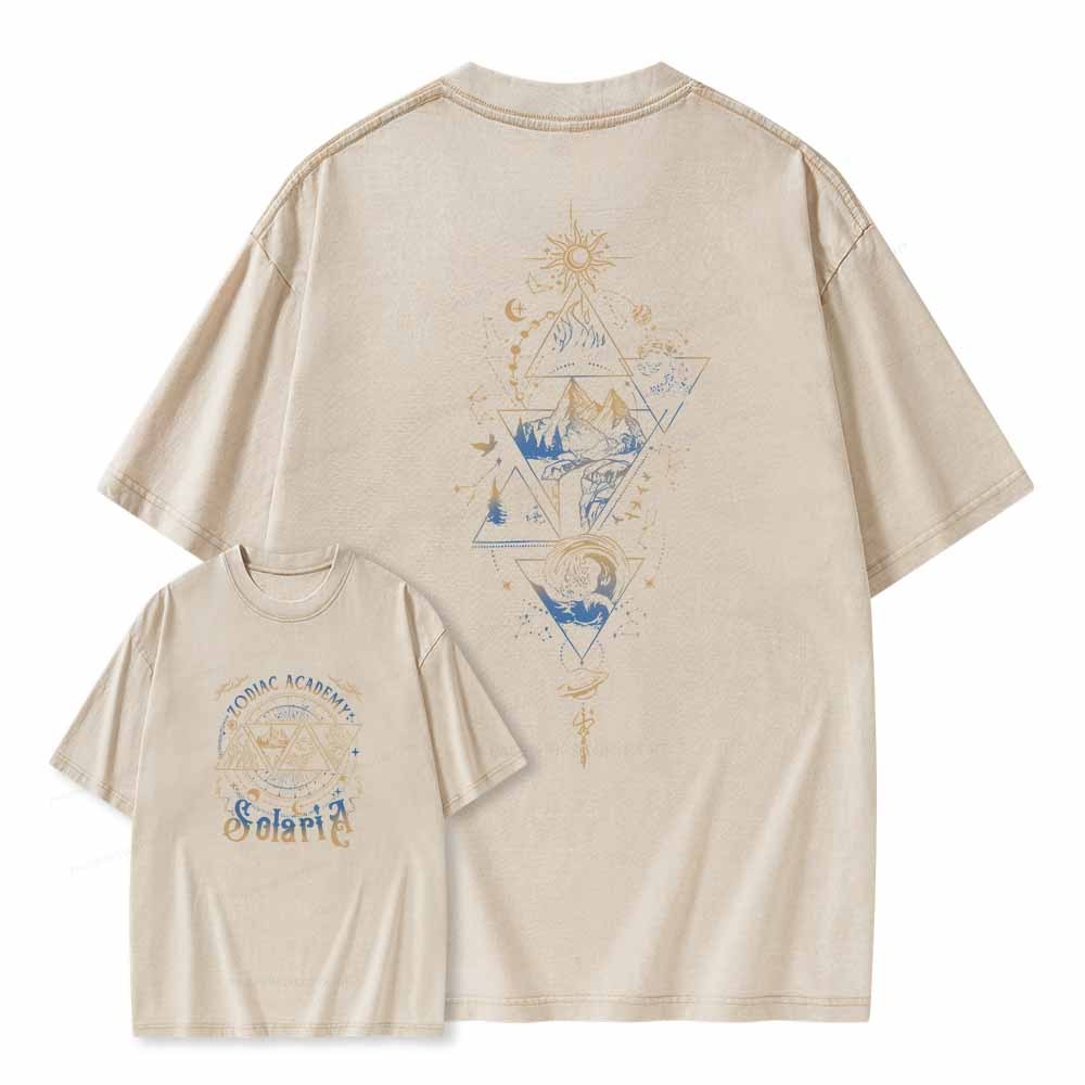 Pagewings Zodiac Academy Graphic Tee - Astrology Unisex Washed T-shirt