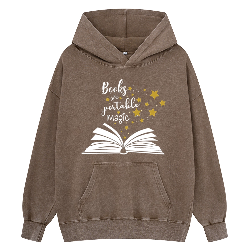 Pagewings Book Are Portable Magic Unisex Washed Hoodie