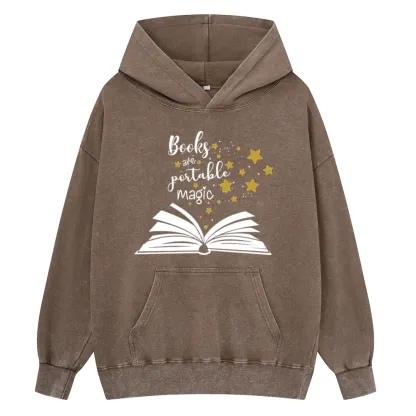 Pagewings Book Are Portable Magic Unisex Washed Hoodie