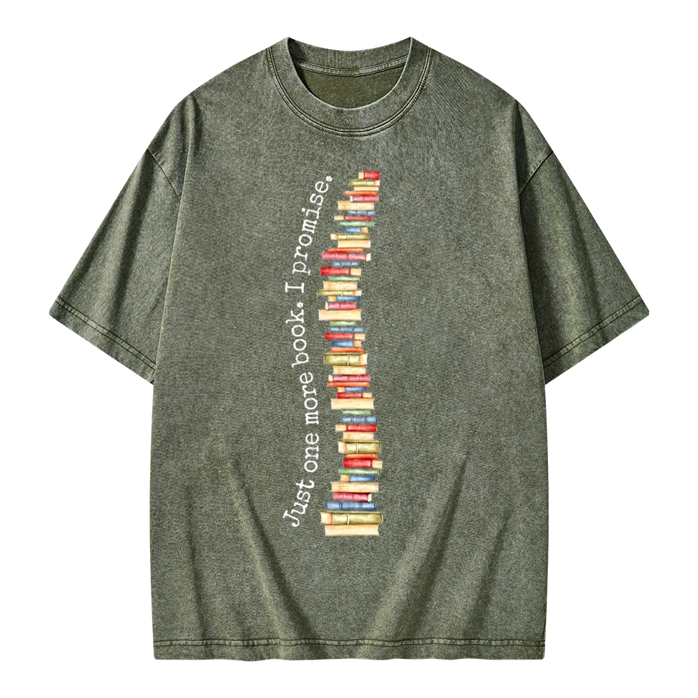 Pagewings Just One More Book I Promise Unisex Washed T-shirt