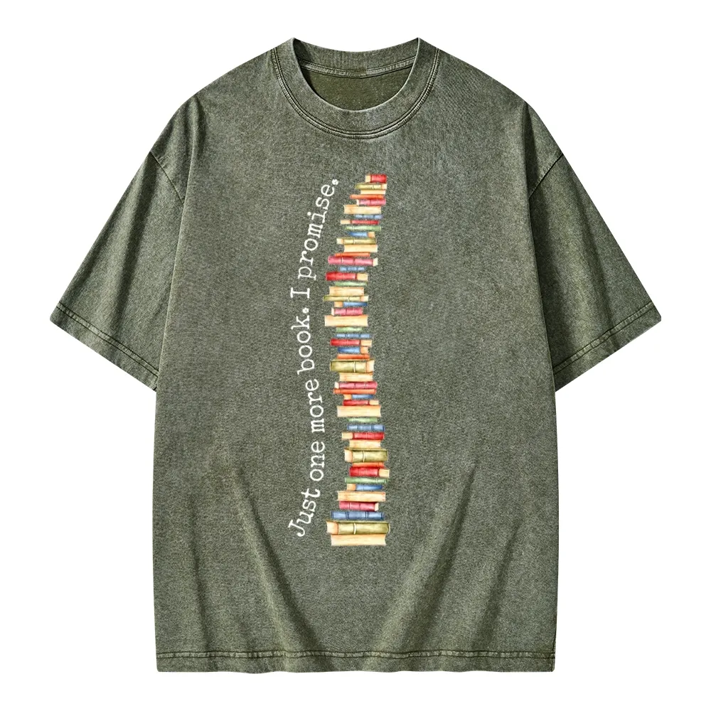 Pagewings Just One More Book I Promise Unisex Washed T-shirt