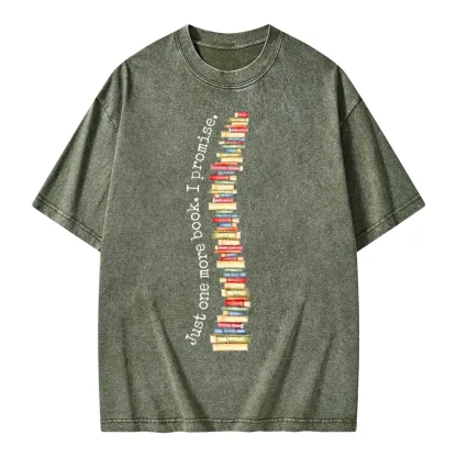 Pagewings Just One More Book I Promise Unisex Washed T-shirt