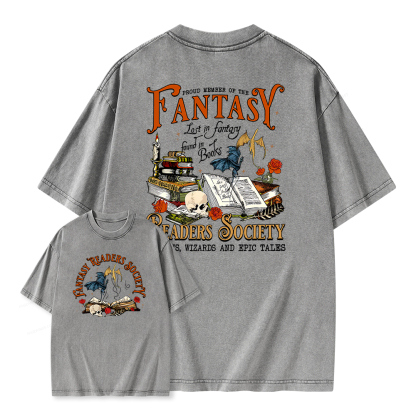 Pagewings Fantasy Readers Society Unisex Washed T-shirt