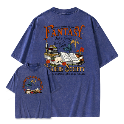 Pagewings Fantasy Readers Society Unisex Washed T-shirt