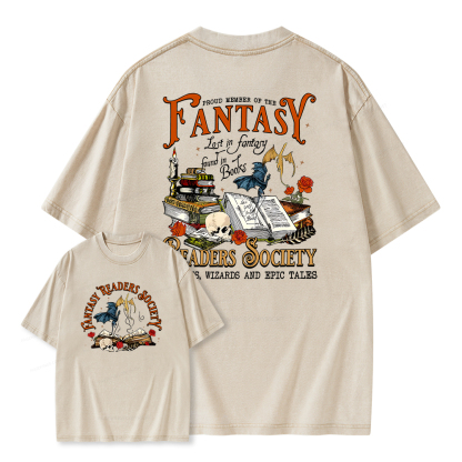 Pagewings Fantasy Readers Society Unisex Washed T-shirt