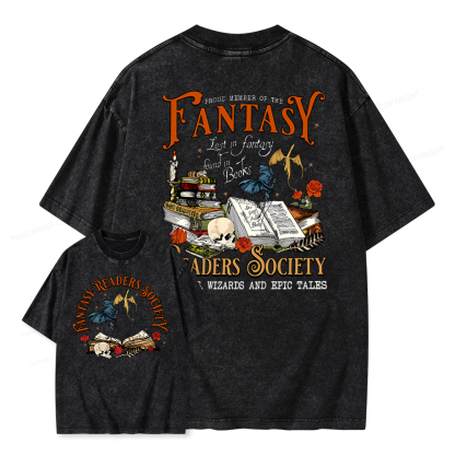 Pagewings Fantasy Readers Society Unisex Washed T-shirt