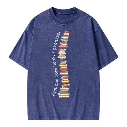 Pagewings Just One More Book I Promise Unisex Washed T-shirt