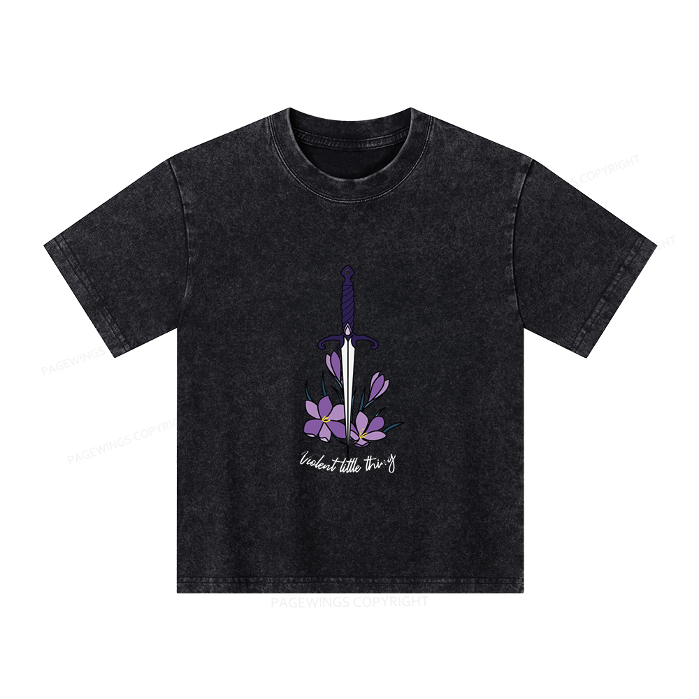 Pagewings ‘’Violent Little Thing" Fourth Wing MC Classic T-Shirt Unisex Kids Washed T-shirt