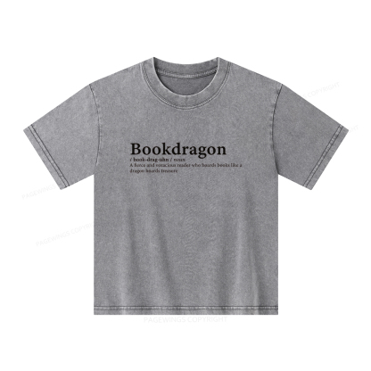 Pagewings Bookdragon: Journey Through Words book lover Unisex Kids Washed T-shirt