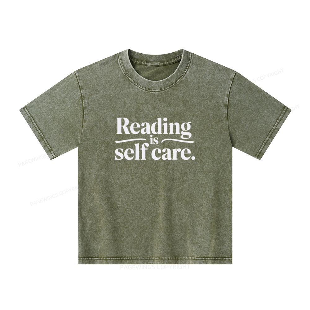 Pagewings Reading Self Care Unisex Tee Unisex Kids Washed T-shirt