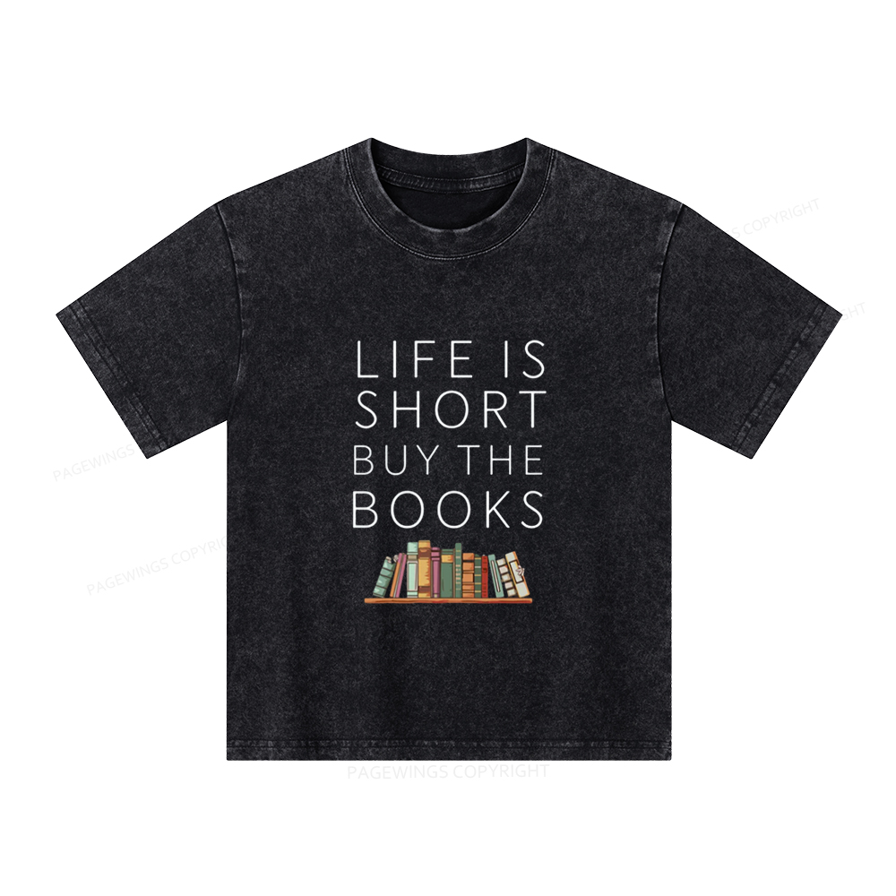 Pagewings Buy The Books Unisex Tee Unisex Kids Washed T-shirt