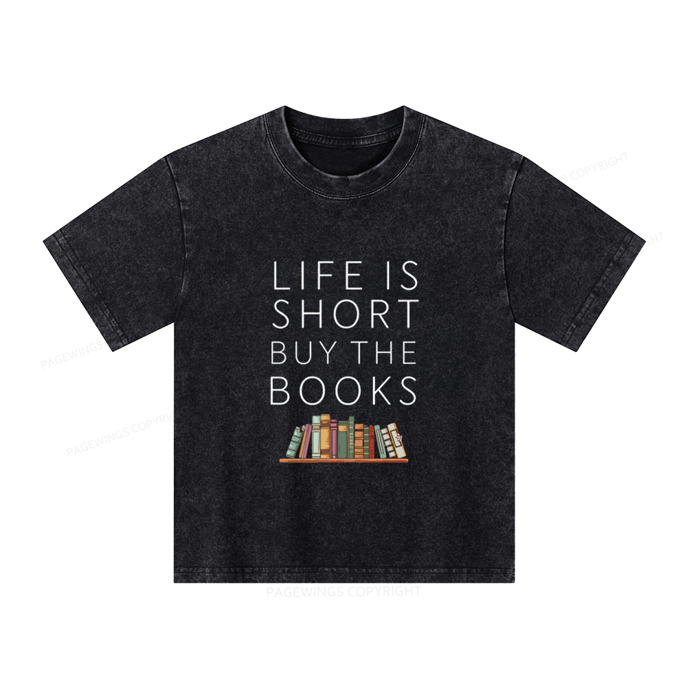 Pagewings Buy The Books Unisex Tee Unisex Kids Washed T-shirt