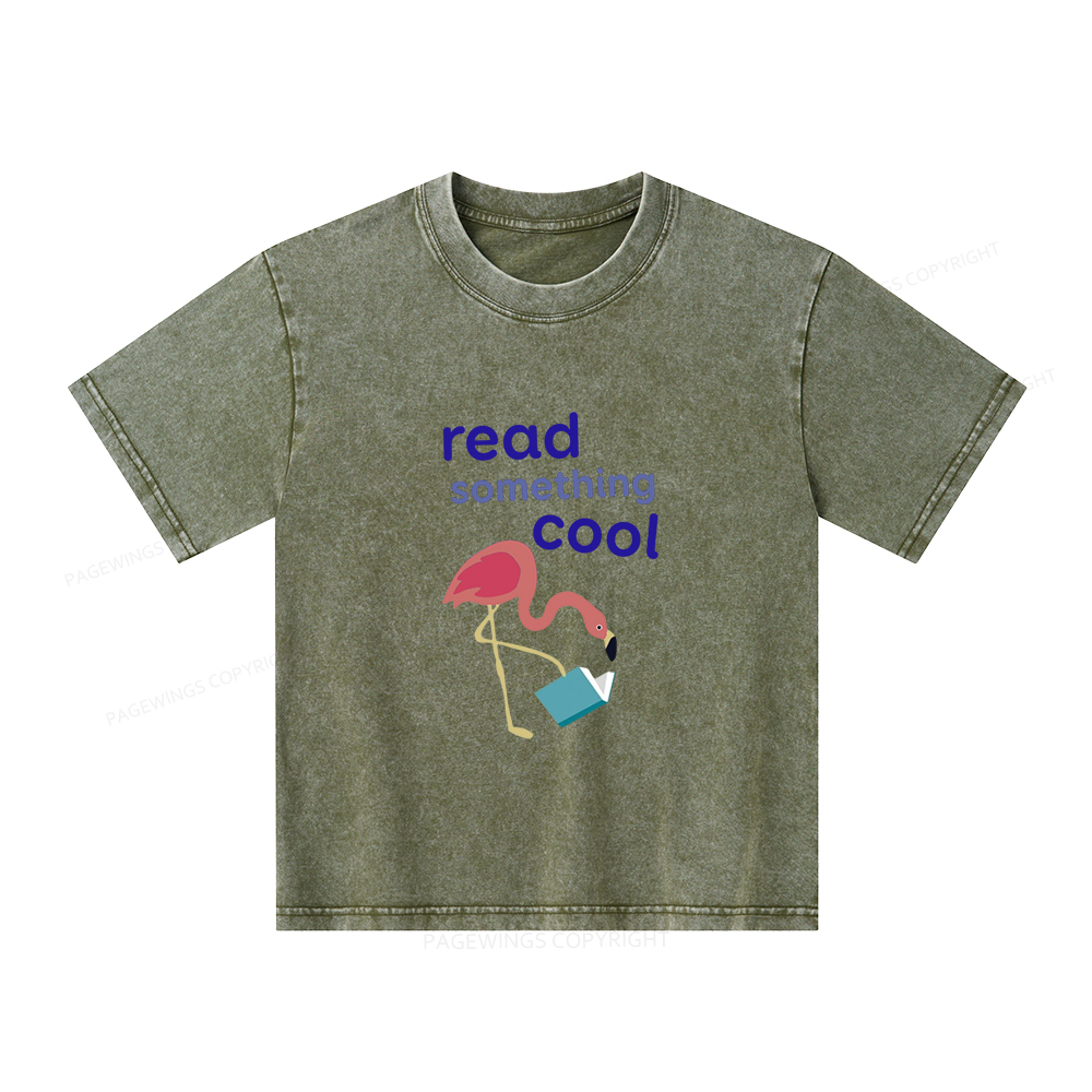 Pagewings Reading Something Cool Unisex Kids Washed T-shirt