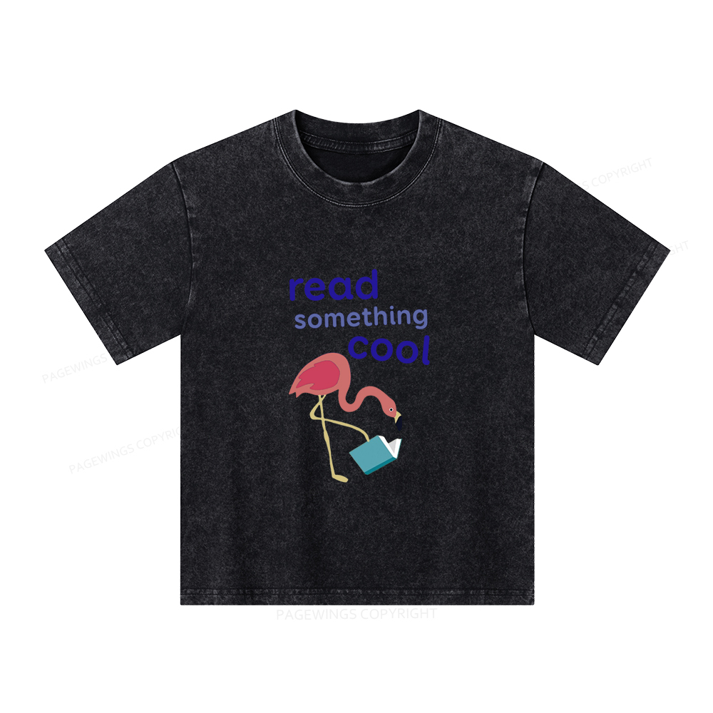 Pagewings Reading Something Cool Unisex Kids Washed T-shirt