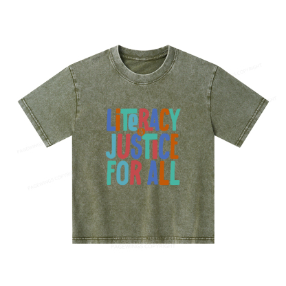 Pagewings Reading Shirt, Book Club Shirt Unisex Kids Washed T-shirt