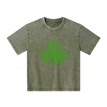 Pagewings St Patricks Day Shirt Lucky Reading Shirt Unisex Kids Washed T-shirt