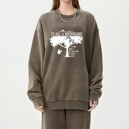 Pagewings  To Kill a Mockingbird Unisex Washed Sweatshirt