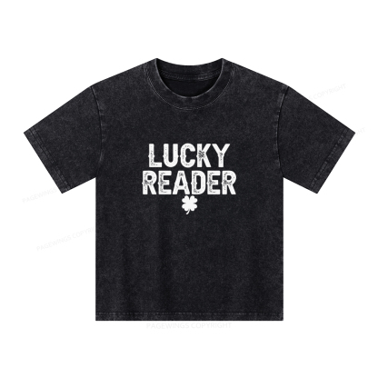 Pagewings Lucky and Lucky Fucker Graphic Tees Unisex Kids Washed T-shirt