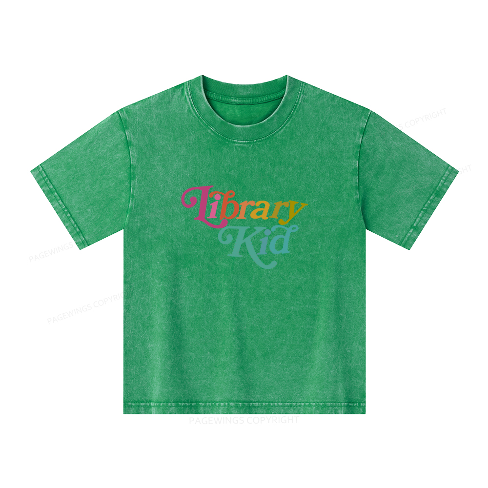 Pagewings Library Shirt Librarian Shirt Unisex Kids Washed T-shirt