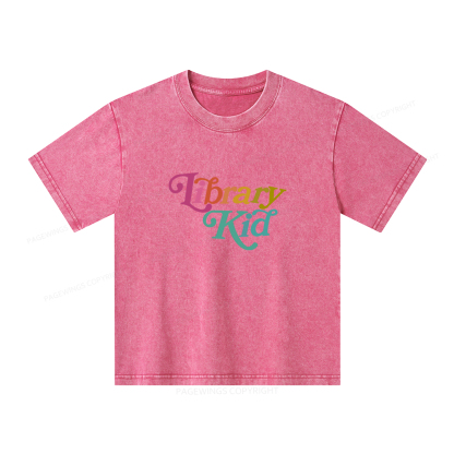 Pagewings Library Shirt Librarian Shirt Unisex Kids Washed T-shirt