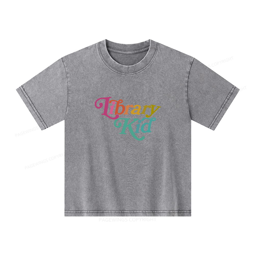 Pagewings Library Shirt Librarian Shirt Unisex Kids Washed T-shirt
