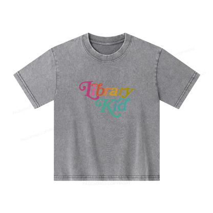 Pagewings Library Shirt Librarian Shirt Unisex Kids Washed T-shirt
