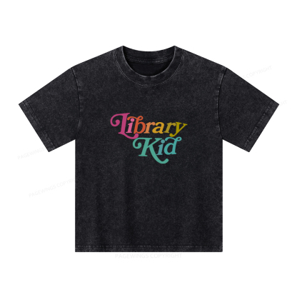 Pagewings Library Shirt Librarian Shirt Unisex Kids Washed T-shirt